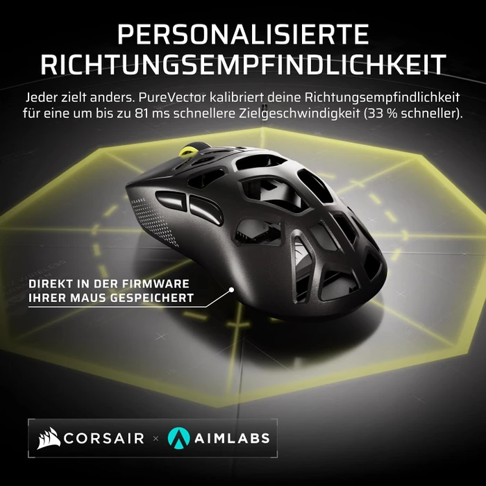 Corsair Sabre v3 Pro PureVector MG Ergo Ultralight Wireless, Magnesium, schwarz, USB