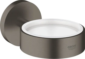 Grohe Essentials Halter für Zahnputzbecher hard graphite gebürstet