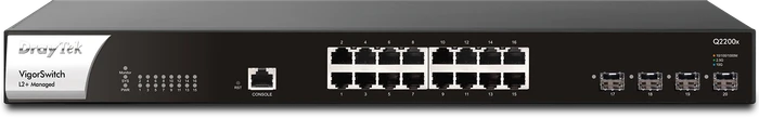 DrayTek VigorSwitch P/PQ Series Rackmount 2.5G Managed Switch, 16x RJ-45, 4x SFP+
