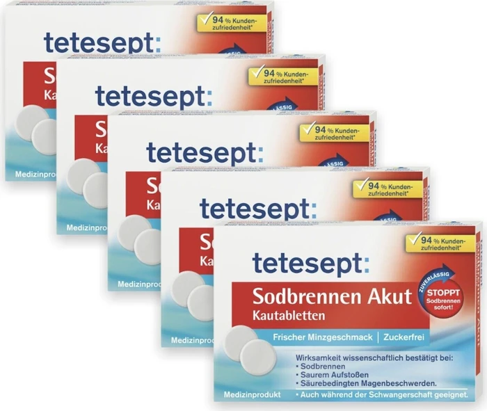 Tetesept Sodbrennen Akut Kautabletten, 20 Stück