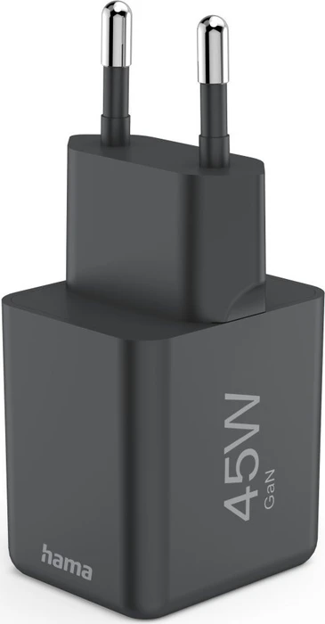 Hama GaN Schnellladegerät Super-Mini, USB-C, 1x USB-C, 45W, schwarz