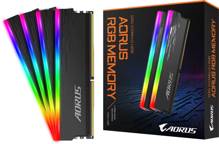 GIGABYTE AORUS RGB Memory UDIMM 16GB Kit, DDR4-3733, CL19-19-19-43