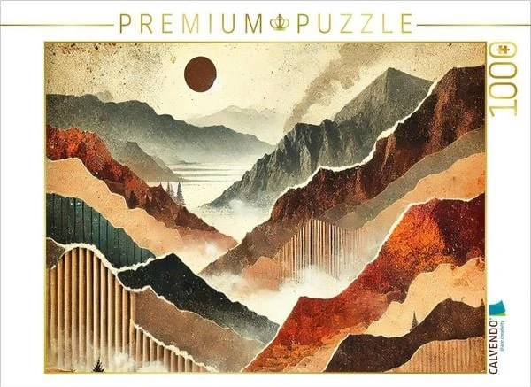 Calvendo Herbstzauber - Mystischer Wald als KI-generierte Collage auf HD-Leinwand und Puzzle