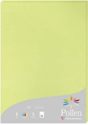 Clairefontaine Pollen Universalpapier knospengrün, A4, 210g/m², 25 Blatt