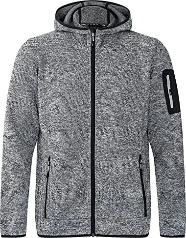 CMP Melange Knit Tech Hooded Heavy Fleece Jacke ice/titanio/nero (Herren)