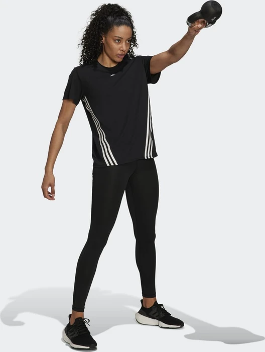 adidas Trainicons 3-Streifen Funktionsshirt kurzarm schwarz/weiß (Damen)