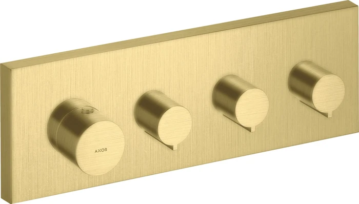 Hansgrohe Axor ShowerSolutions Thermostatmodul 360/120 Kontrollfeld für 3 Verbraucher eckig brushed brass