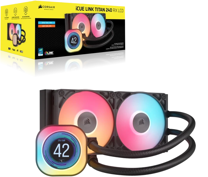 Corsair iCUE LINK Titan 240 RX LCD RGB, schwarz