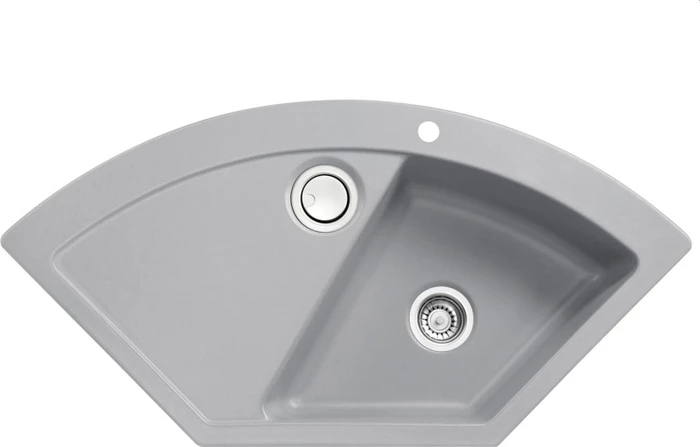 systemceram Mera Eck Einbau Becken rechts titan