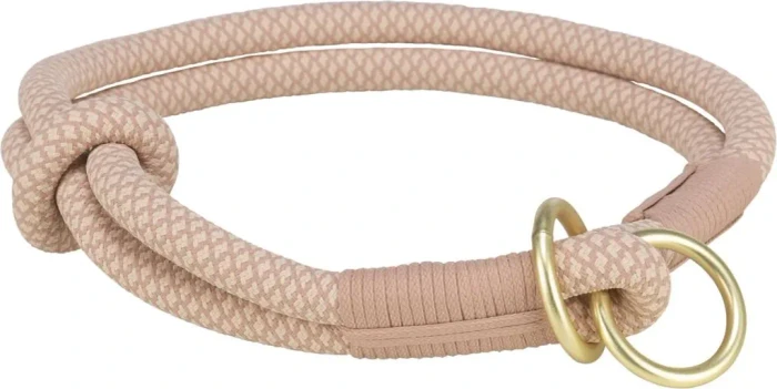 Trixie Soft Rope Zug-Stopp-Halsband, S-M, Rosa/Hellrosa