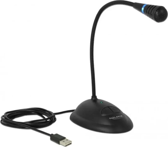 DeLOCK USB Schwanenhals Mikrofon mit Standfuß