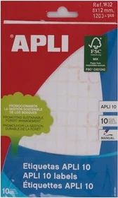 APLI Etiketten, 8x12mm, weiß, 10 Blatt (1200 Etiketten)