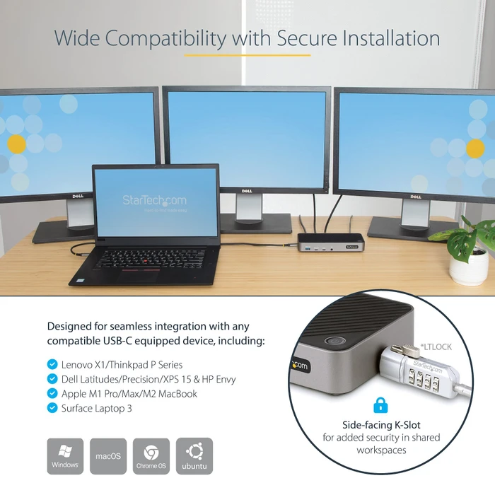 StarTech Triple Monitor Docking Station, USB-C 3.1 [Buchse]