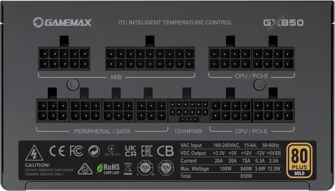 GameMax GX-850 Pro schwarz 850W, ATX 3.0