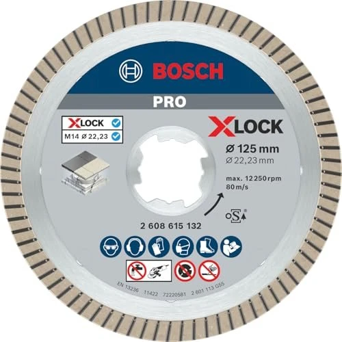 Bosch Professional X-LOCK Best for Ceramic Extra Clean Turbo Diamanttrennscheibe, 125x1.4x22.23mm, 1 Stück