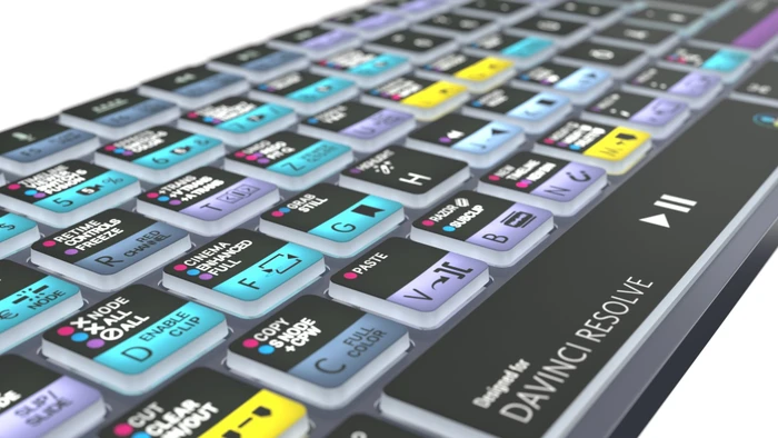 LogicKeyboard Titan Wireless DaVinci Resolve Mac, Titanium Gray, LEDs weiß, USB/Bluetooth, DE