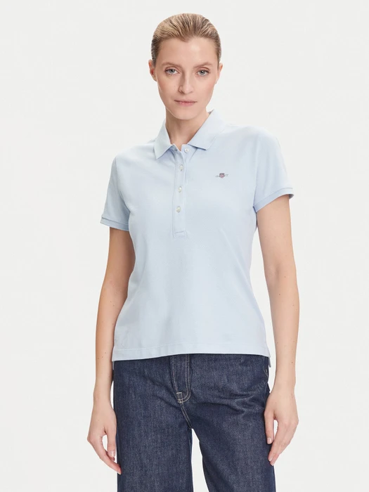 Gant Sunfaded V-Neck T-Shirt kurzarm fresh blue (Damen)