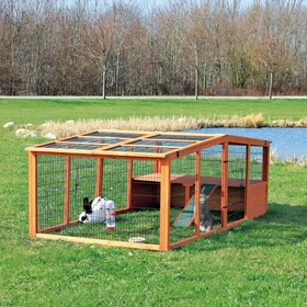 Trixie Freilaufgehege XL mit Abdeckung, 233x79x116cm, braun