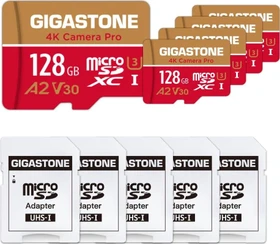 Gigastone 4K Camera Pro R100/W50 128GB Kit, UHS-I U3, A2, Class 10, 5er-Pack
