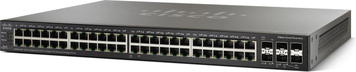 Cisco SG500X Rackmount Gigabit Managed Stacking Switch, 48x RJ-45, 2x SFP+, 375W PoE+