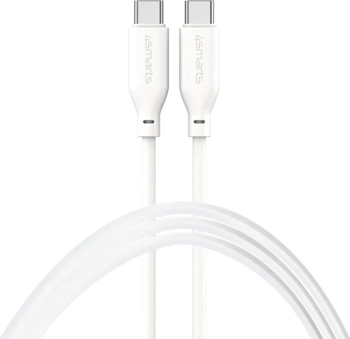 4smarts USB-C auf USB-C Silikon-Kabel High Flex 60W 1.5m weiß