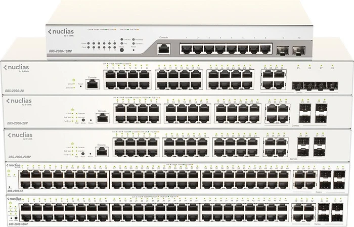 D-Link Nuclias DBS-2000 Rackmount Gigabit Managed Switch, 24x RJ-45, 4x RJ-45/SFP