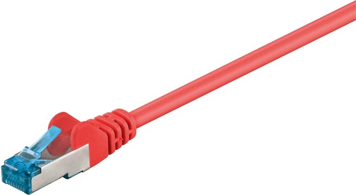 goobay Patchkabel, Cat6a, S/FTP, RJ-45/RJ-45, 0.25m, rot