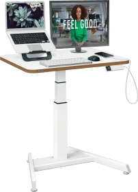 Leitz Ergo Compact Workstation Pro elektrisch höhenverstellbarer Sitz-Steh-Schreibtisch 80x60cm weiß/weiß