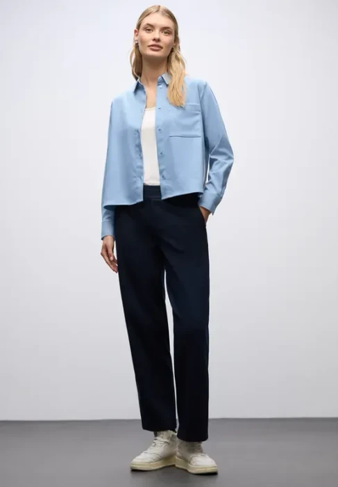 Street One Melange mit Tape Hemd langarm frosted blue melange (Damen)