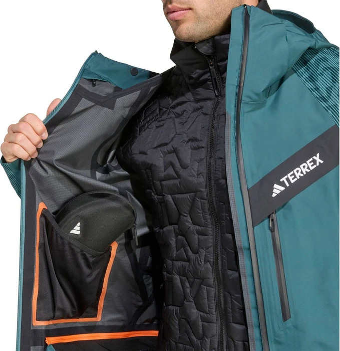 adidas Terrex Techrock Hybrid Primeknit Climawarm+ Skijacke aurora ivy/preloved teal (Herren)