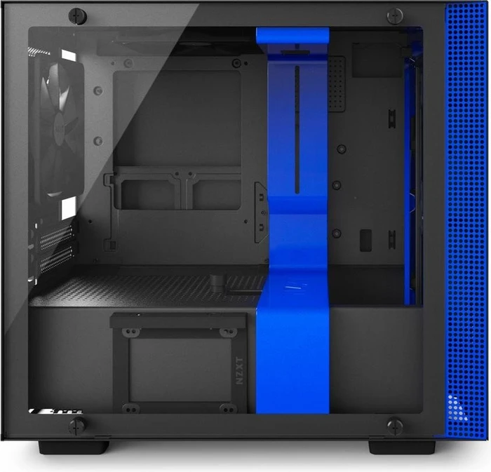 NZXT H200i schwarz/blau, Glasfenster, Mini-ITX