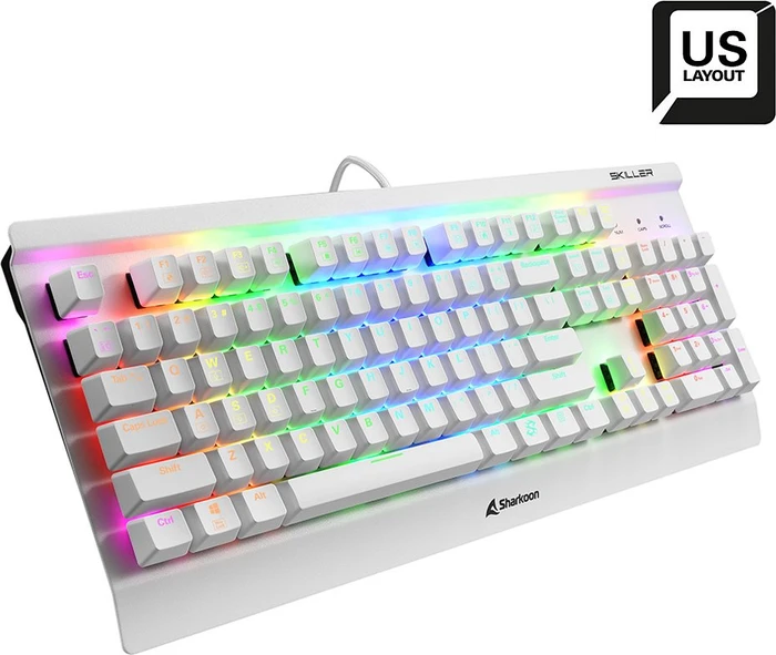 Sharkoon Skiller SGK3, LEDs RGB, White, Kailh RED, USB, US