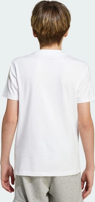 adidas Essentials T-Shirt kurzarm white/blue fusion/glow blue (Junior)