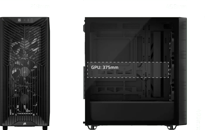 Corsair 3200D RS Smoke, grau, Glasfenster