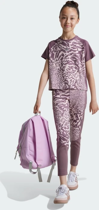adidas Print T-Shirt kurzarm sandy pink/shadow fig/reflective silver (Junior)