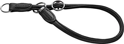 Hunter Round & Soft Dressurhalsung, Hundehalsband, Leder, Nappaleder, rund, weich, 50 (M-L), schwarz