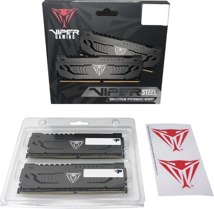 Patriot Viper Steel UDIMM 8GB Kit, DDR4-3200, CL16-20-20-40