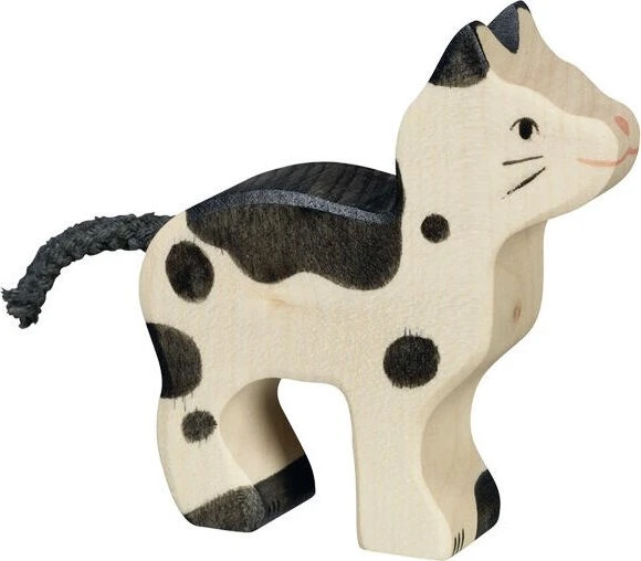 Goki Holztiger Katze klein schwarz und weiß