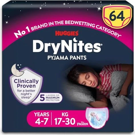 Huggies DryNite Girls Einwegwindel, 4-7J, 17-30kg, 30 Stück