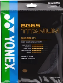 Yonex BG65 Titanium Badmintonsaite schwarz 10m