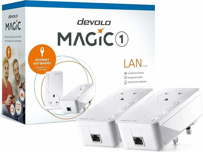 devolo Magic 1 LAN Starter Kit, G.hn, RJ-45, 2er-Pack, UK-Version/Typ G