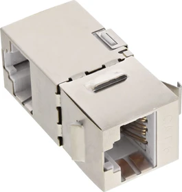 InLine Keystone Modul RJ-45 Buchse via RJ-45 Buchse Cat6, SNAP-In, 90° gewinkelt