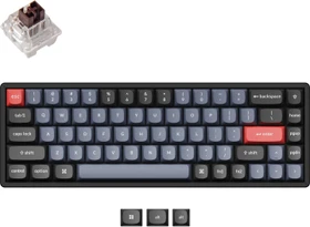 Keychron K6 Pro, PBT, schwarz/blaugrau, LEDs RGB, hot-swap, Keychron K Pro BROWN, USB/Bluetooth, US