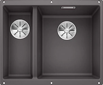 Blanco Subline 340/160-U InFino Unterbau Becken rechts felsgrau
