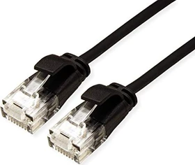 Roline / Secomp DataCenter Slim Patchkabel, Cat6a, U/UTP, RJ-45/RJ-45, 5m, schwarz