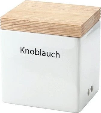 Continenta Vorratsdose mit Holzdeckel weiß