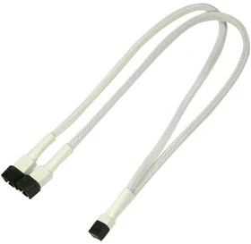 Nanoxia 3-Pin auf 2x 3-Pin Verteiler, sleeved, 30cm, weiß