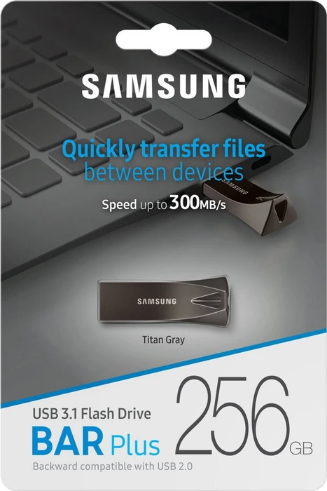 Samsung USB Stick Bar Plus 2019 Titan Gray 256GB, USB-A, USB 3.2 Gen 1×1