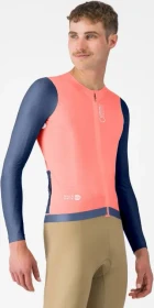 Castelli Corretto Trikot langarm brilliant pink/belgian blue/white (Herren)