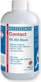 Weicon Contact VA 250 Black Cyanacrylat, hochviskoser Klebstoff mit langsamer Aushärtung, 500g